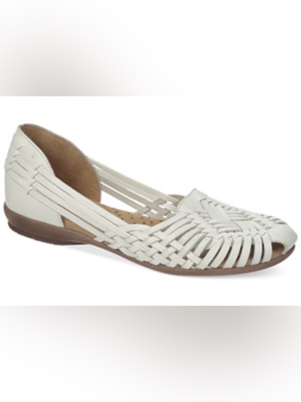 Naturalizer Cream Woven Leather Slip-On Flats